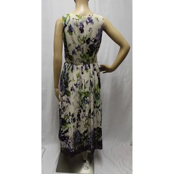Coldwater Creek Womens Maxi Dress 4 Floral Sleeveless Party Cocktail Watercolor - Picture 8 of 11
